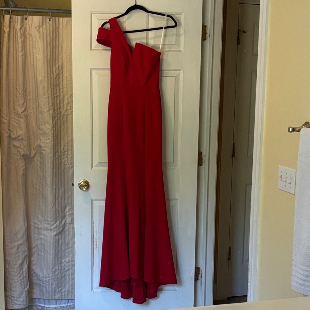 Adam One Shoulder Red Dress
